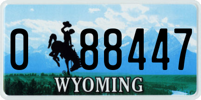 WY license plate 088447