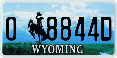WY license plate 08844D