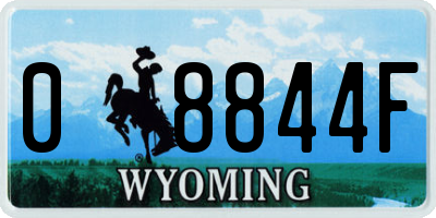 WY license plate 08844F