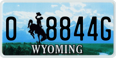 WY license plate 08844G