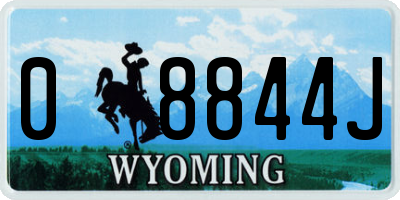 WY license plate 08844J