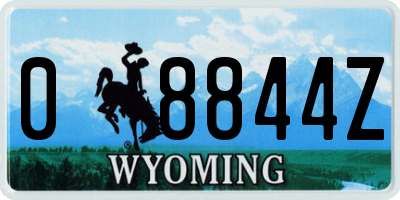 WY license plate 08844Z