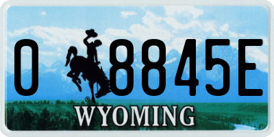 WY license plate 08845E