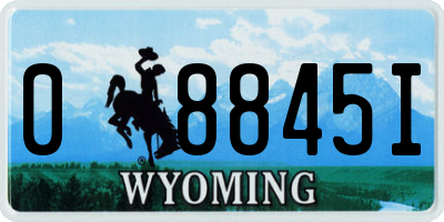 WY license plate 08845I