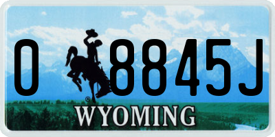 WY license plate 08845J