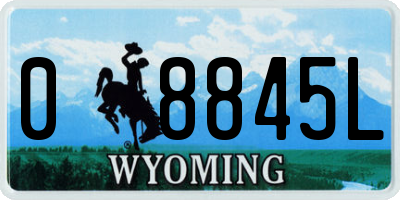 WY license plate 08845L