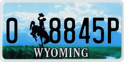 WY license plate 08845P