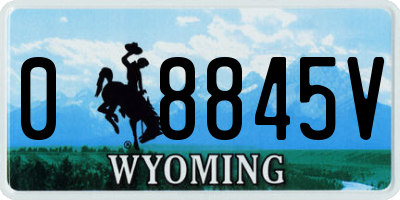 WY license plate 08845V