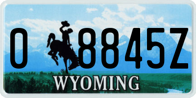 WY license plate 08845Z