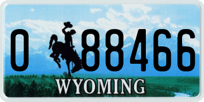 WY license plate 088466