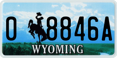 WY license plate 08846A