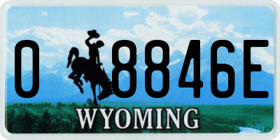 WY license plate 08846E