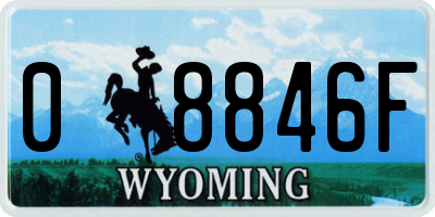 WY license plate 08846F