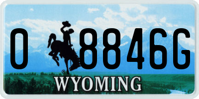 WY license plate 08846G