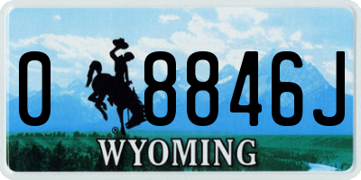 WY license plate 08846J