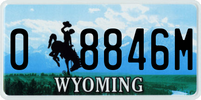 WY license plate 08846M