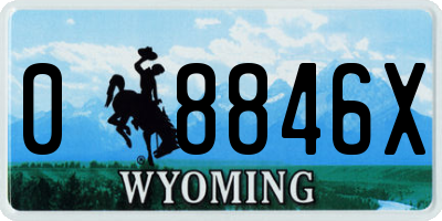 WY license plate 08846X