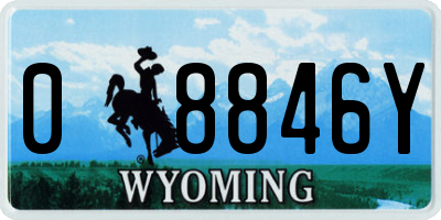 WY license plate 08846Y