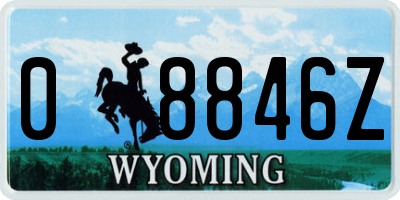 WY license plate 08846Z