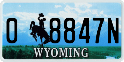 WY license plate 08847N