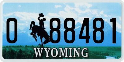 WY license plate 088481
