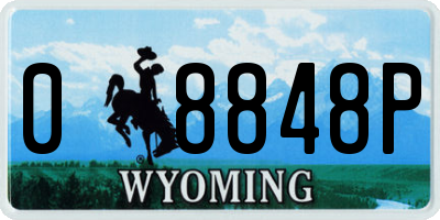 WY license plate 08848P