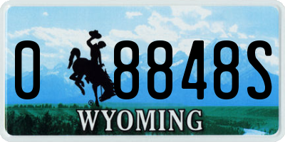 WY license plate 08848S