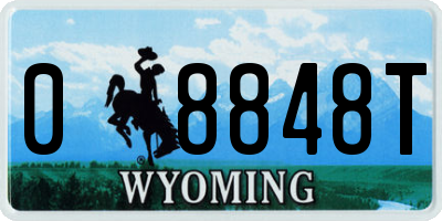 WY license plate 08848T