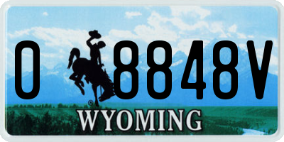 WY license plate 08848V