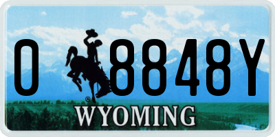 WY license plate 08848Y