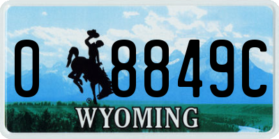 WY license plate 08849C