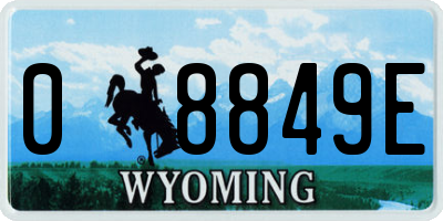 WY license plate 08849E