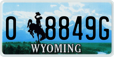 WY license plate 08849G