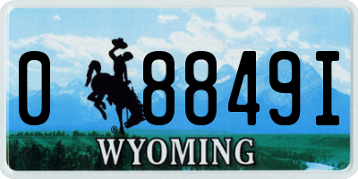 WY license plate 08849I