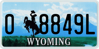 WY license plate 08849L