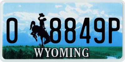 WY license plate 08849P