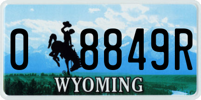 WY license plate 08849R