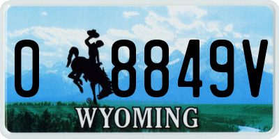 WY license plate 08849V