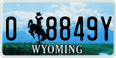 WY license plate 08849Y