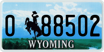 WY license plate 088502