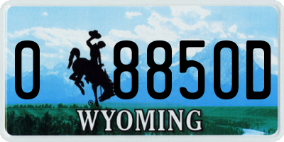WY license plate 08850D