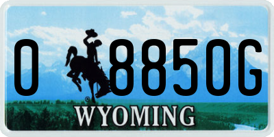 WY license plate 08850G