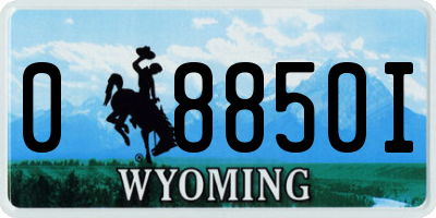 WY license plate 08850I