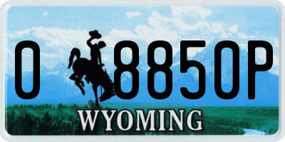 WY license plate 08850P