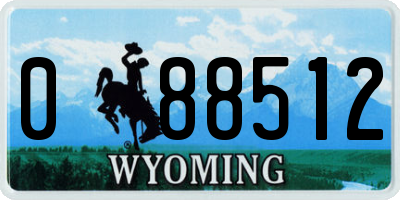 WY license plate 088512