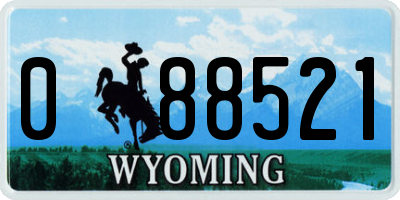 WY license plate 088521