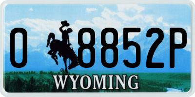 WY license plate 08852P