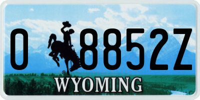 WY license plate 08852Z