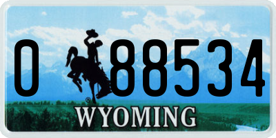 WY license plate 088534