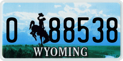 WY license plate 088538